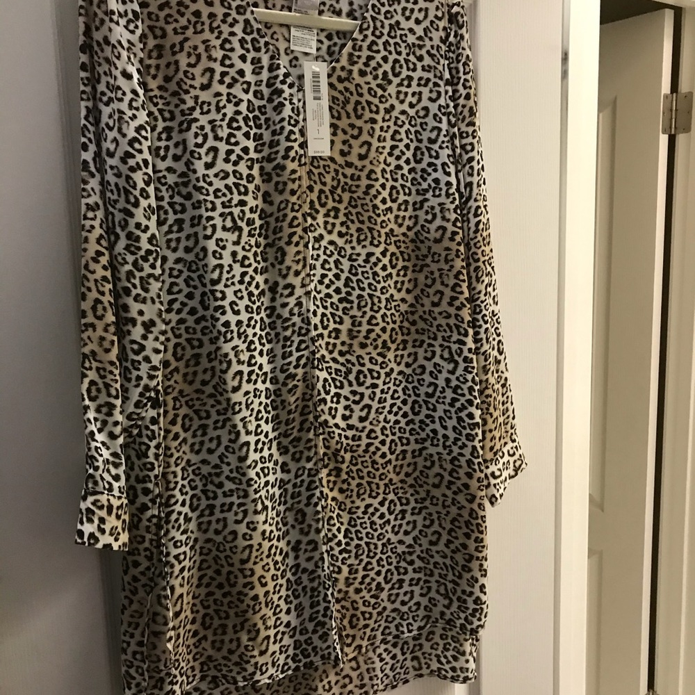 Animal print tunic blouse